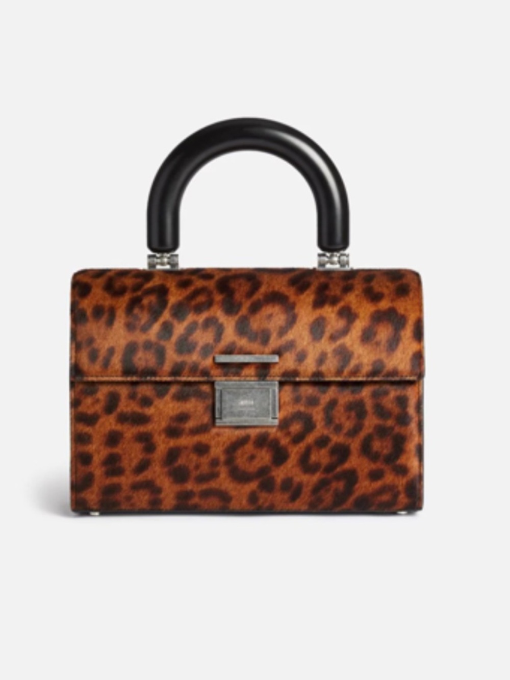 Ami Alexandre Mattiussi Déjà-vu Top-Handle Bag in Brown Leopard Print